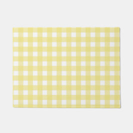 Tapete Gingham amarelo pálido e branco