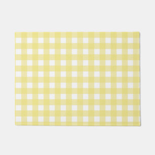 Tapete Gingham amarelo pálido e branco
