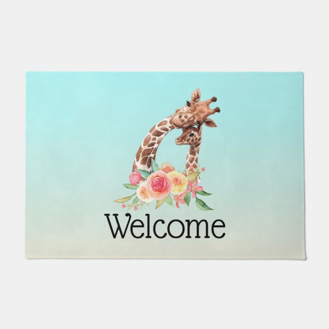 Tapete Girafa Cólvora Cód. Água Mãe e Bebê Bem-Vindo (Frente)