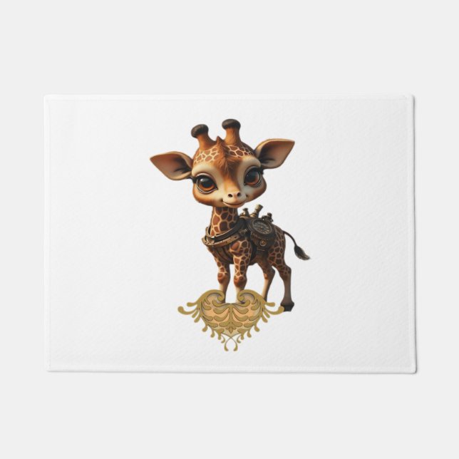 Tapete Girafa de bebê no estilo de desenho animado clássi (Frente)