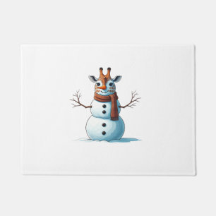 Tapete Girafa Engraçada Snowman Scarf Mulheres de Natal M