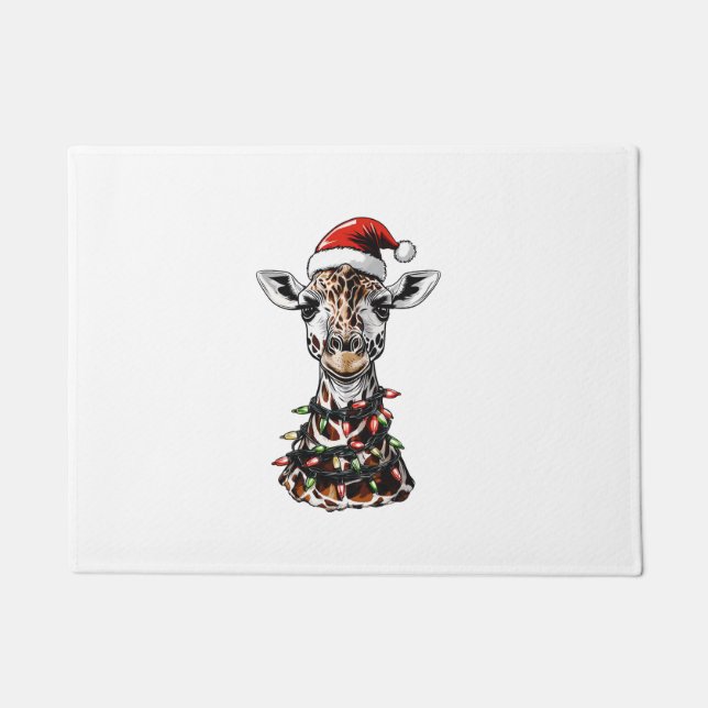 Tapete Giraffe Christmas Hat Xmas (Frente)