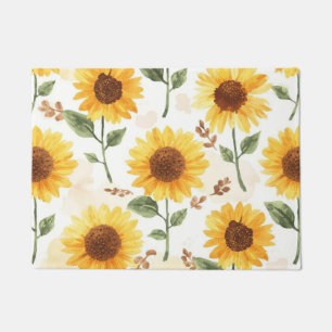 Tapete Girassóis Amarelos Aquarela Floral Caprichoso