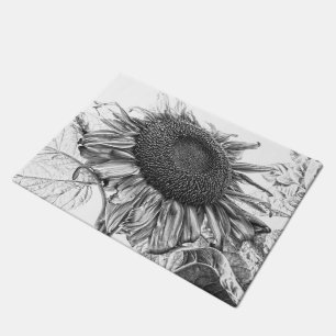 Tapete Girassóis Gigantes Vintage Black and White Art
