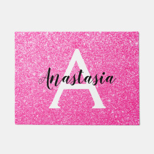 Tapete Girly Glam Rosa Brilhante Brilho Monograma Nome