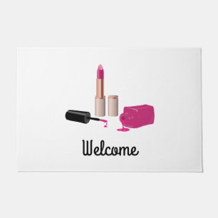 Tapete Glam-Lábio Rosa E Bela Polonesa Nail Pensada