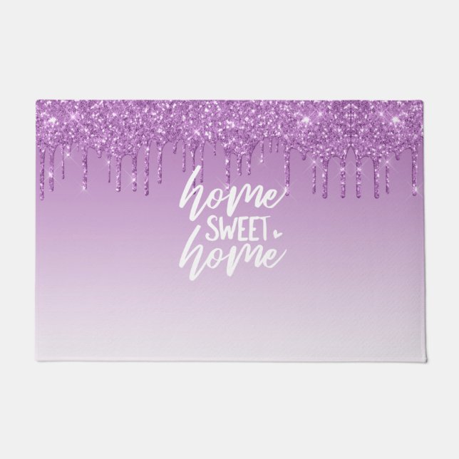 Tapete Glitter de Coleta Roxo | Home Sweet Home (Frente)