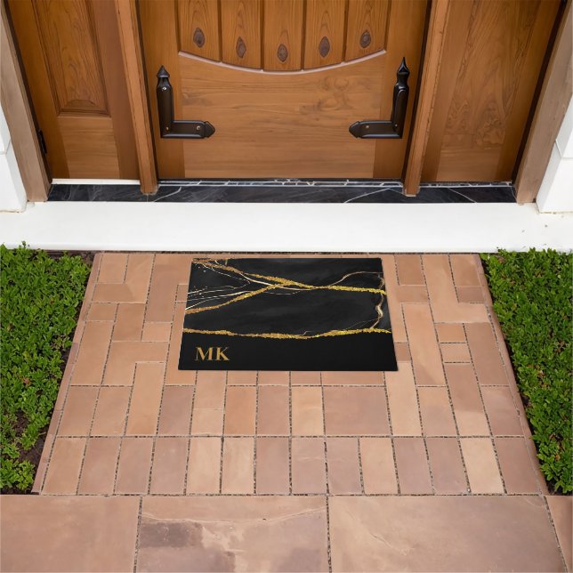 Tapete Glitter Dourado mármore preto (Ar livre)