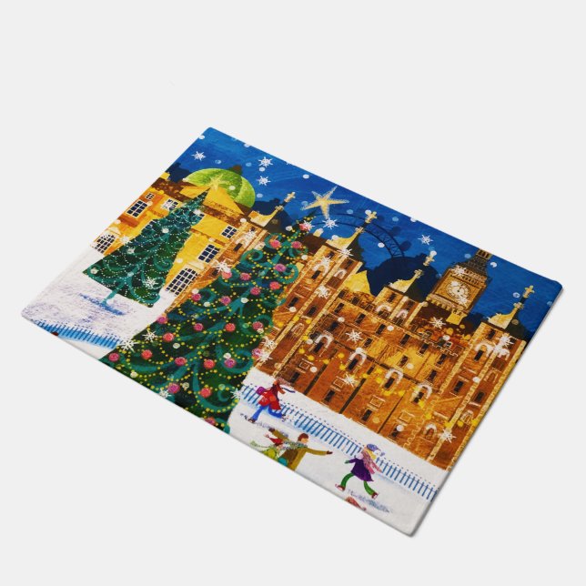 Tapete Gold Pink Christmas Winter Ice Skating  (Inclinado)