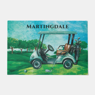 Tapete Golfe Monograma de Carrinho de Golfe Personalizado