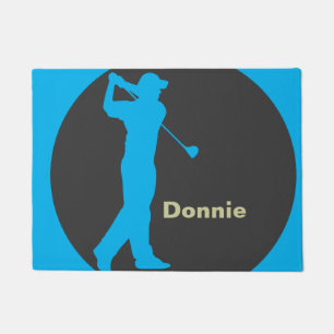 Tapete Golfer Swing Club Green Khaki Golf Personalizado