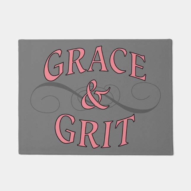 Tapete Grace & Grit em rosa e Cinza (Frente)