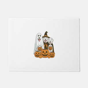 Tapete Grande Cão Pirenéus Fantasma Bruxa Halloween Corre