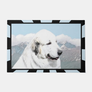 Tapete Grandes Pyrenees que pintam - arte original do cã