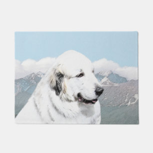 Tapete Grandes Pyrenees que pintam - arte original do cã