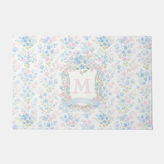 Tapete Grandmillennial Floral Monogram Personalized (Frente)