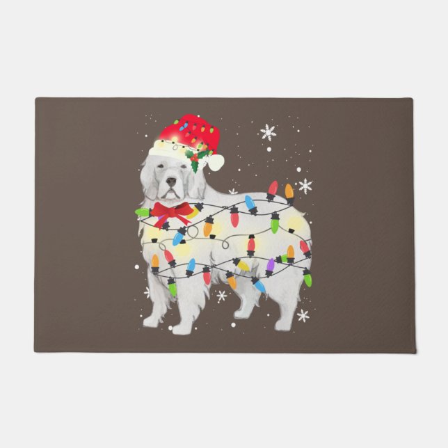 Tapete Great Pyrenees Dog Christmas Light Xmas Mom Dad (Frente)