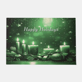 Tapete Green Candles Christmas Holiday Doormat