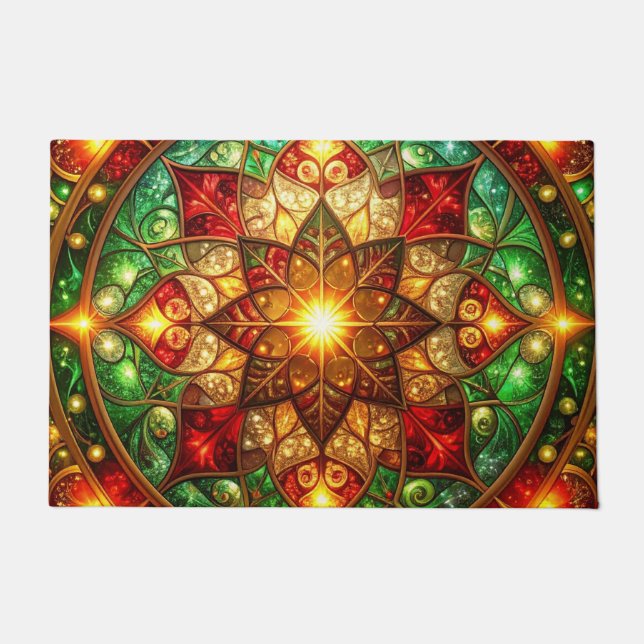 Tapete Green Red Decorative Holiday Doormat (Frente)