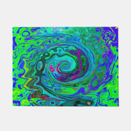 Tapete Groovy Abstrato com espiral verde e azul
