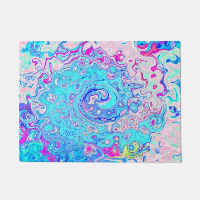 Tapete Groovy Abstrato Retro Robin Ovo Blue Swirl (Frente)