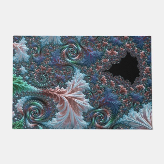 Tapete Groovy Colorful Boho Hippie Mandelbrot Fractal Art (Frente)