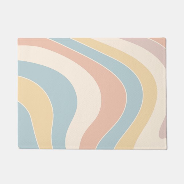 Tapete Groovy pastel retro style waves design (Frente)