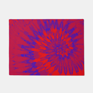 Tapete Groovy Tie Dye Spiral Red and Blue