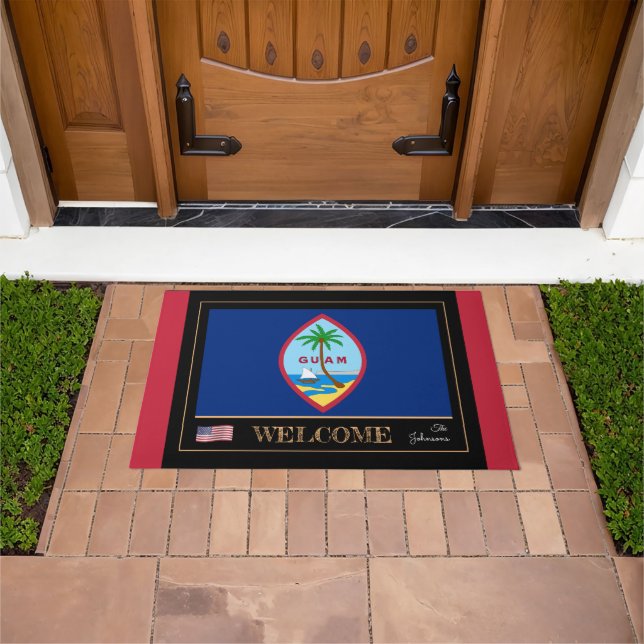 Tapete Guam house mat, Guamanian Flag esportivos USA/ Wel (Ar livre)