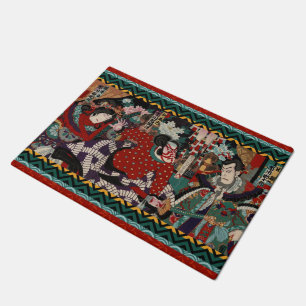 Tapete Guerreiros Woodblock do samurai de Kabuki