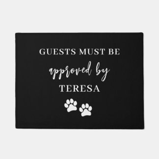 Tapete Guests Must Be Approved Pet Paw Print Black