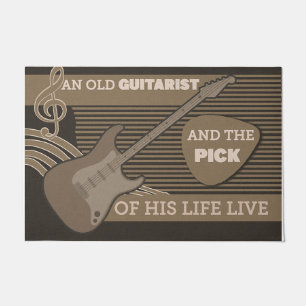 Tapete Guitarista Doormat, presente de amante de instrume