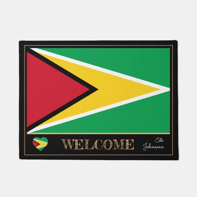 Tapete Guyana & Guyana Flag house mats /esportivos Bem-vi (Frente)