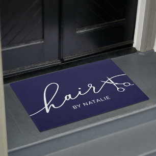 Tapete Hair Stylist Elegant Marinho Tipografia Bela Salão