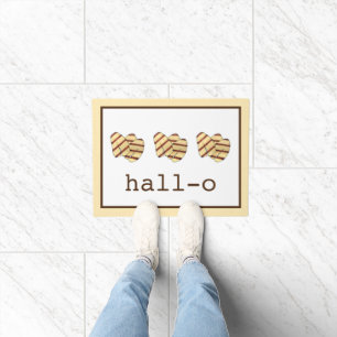 Tapete Hall-o Olá Halloumi Queijo Cozinha Engraçada