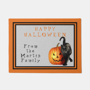 Tapete Halloween Black Cat & Jack O'Lantern Personalizado