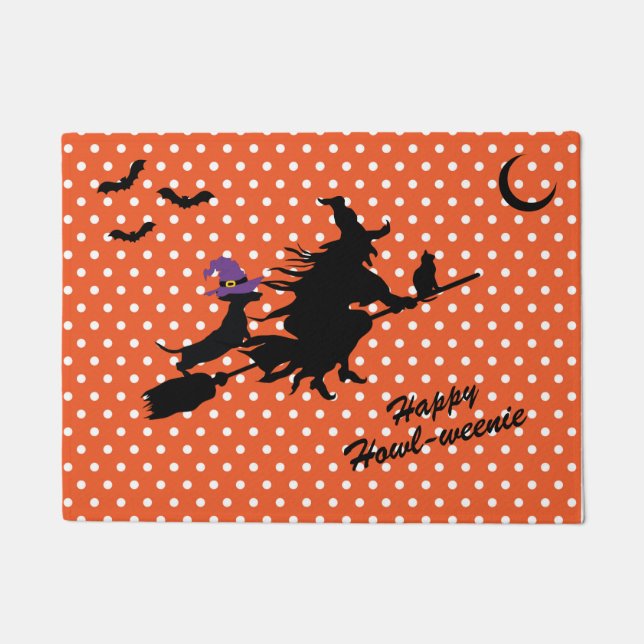 Tapete Halloween Dachshund Silhouette Doormat (Frente)