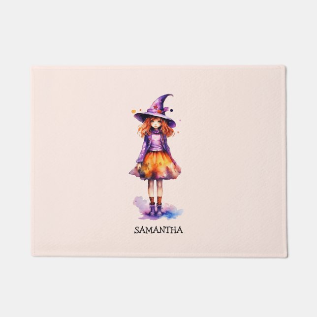 Tapete Halloween de bruxas bonitas personalizadas (Frente)