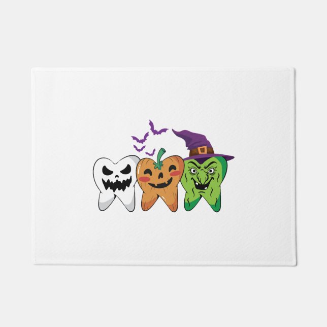 Tapete Halloween Dentist Teeth Ghost Pumpkin Witch (Frente)