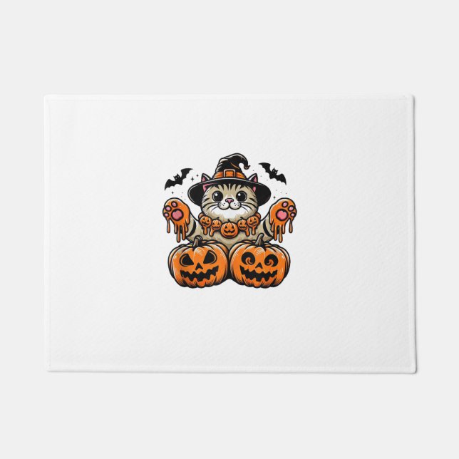 Tapete Halloween Engraçado, Gato Louco (Frente)