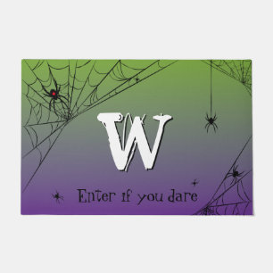 Tapete Halloween Entre se você ousar Monograma de Aranhas