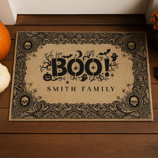 Tapete Halloween Gothic Boo com Nome Personalizado da Fam