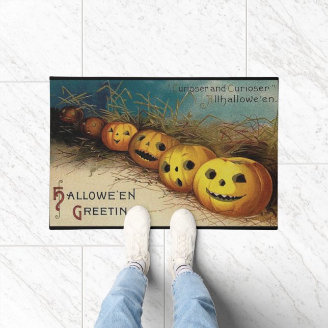 Tapete Halloween Jack O Lanterns Vintage Bem-vindo (Interior)