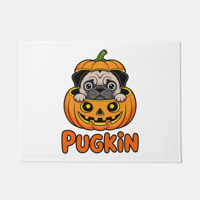 Tapete Halloween Pugkin, Pumpkin Pug Dog (Frente)