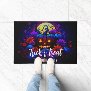 Tapete Halloween Pumpkin Horror Flowers Full Moon