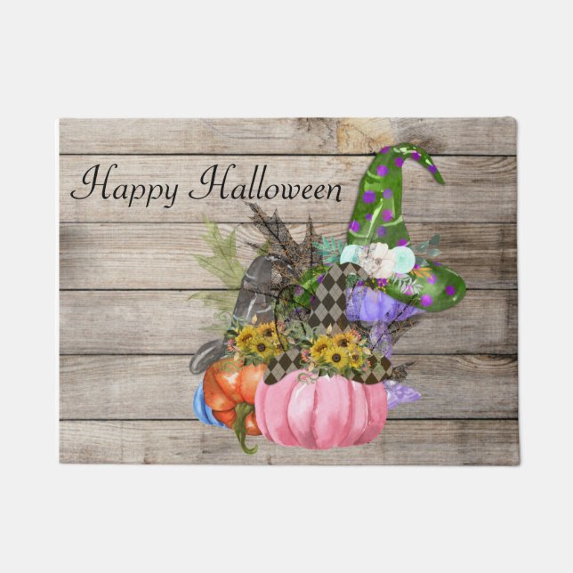 Tapete Halloween Pumpkins, Fall Deixa Doormat (Frente)