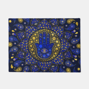 Tapete Hamsa - Mão de Fatima Dot Art Lapis Lazuli