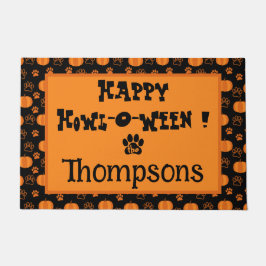 Tapete Happy Howl-o-Ween Custom Dog Halloween Door Mat