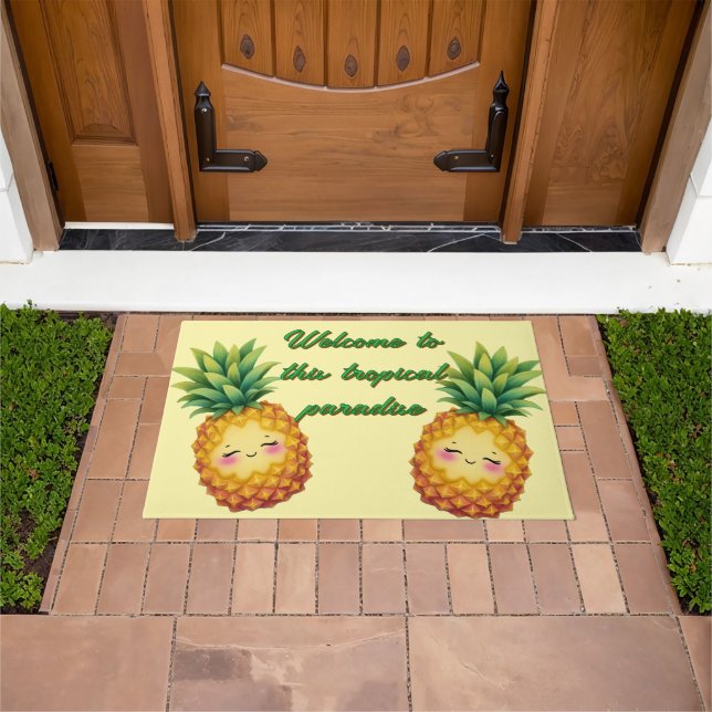 Tapete Happy Pineapple Welcome Mat (Ar livre)
