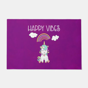 Tapete Happy Vibs Typografia Incrível Rainbow & Unicorn